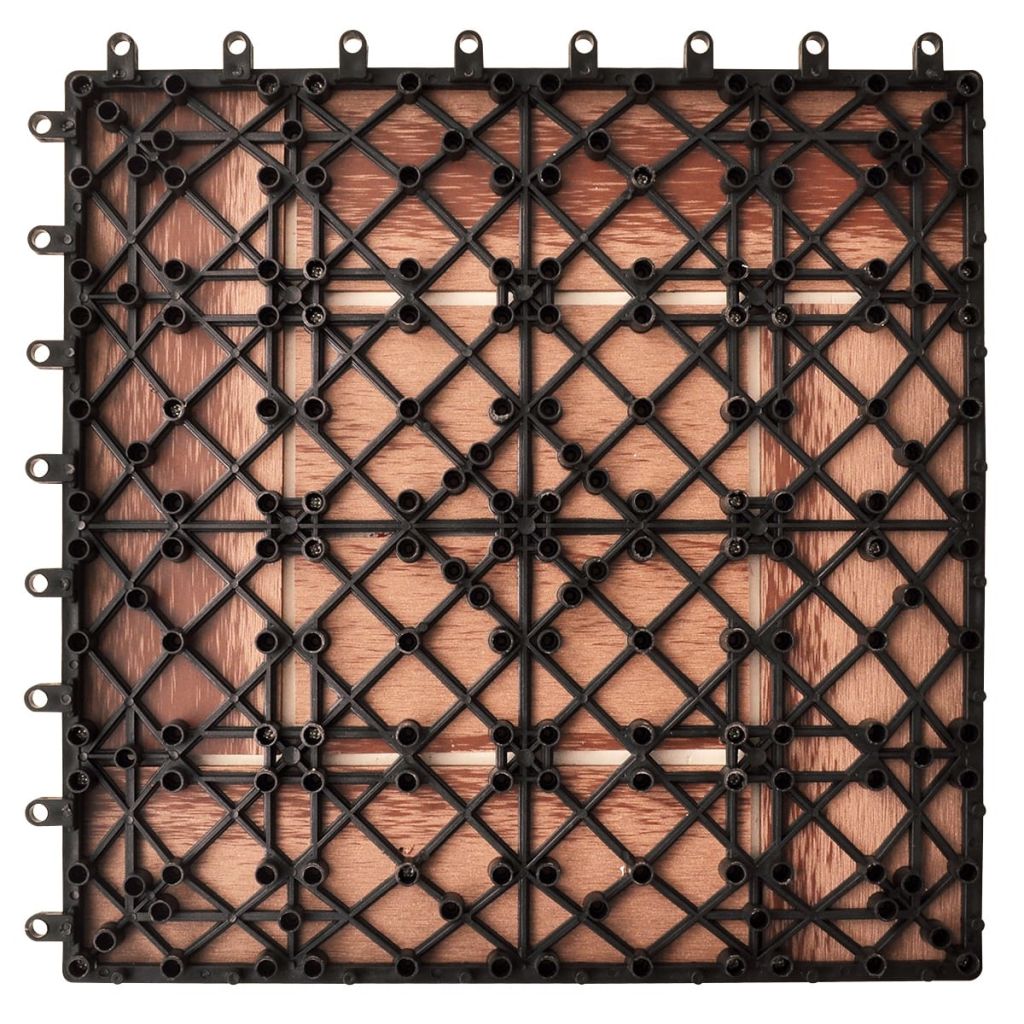 Braune Terrassenfliesen 11 Stk. 30 x 30 cm WPC 1 qm