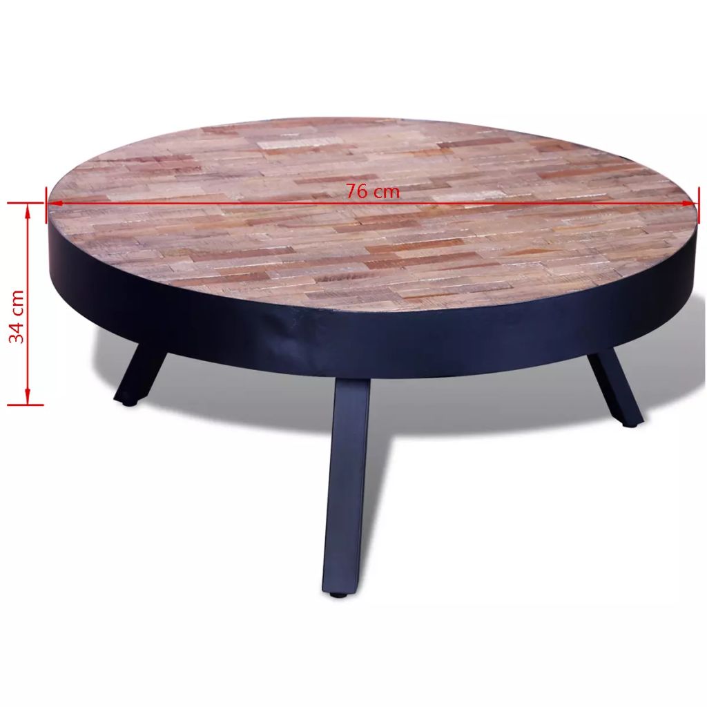 Couchtisch Rund Altholz Teak