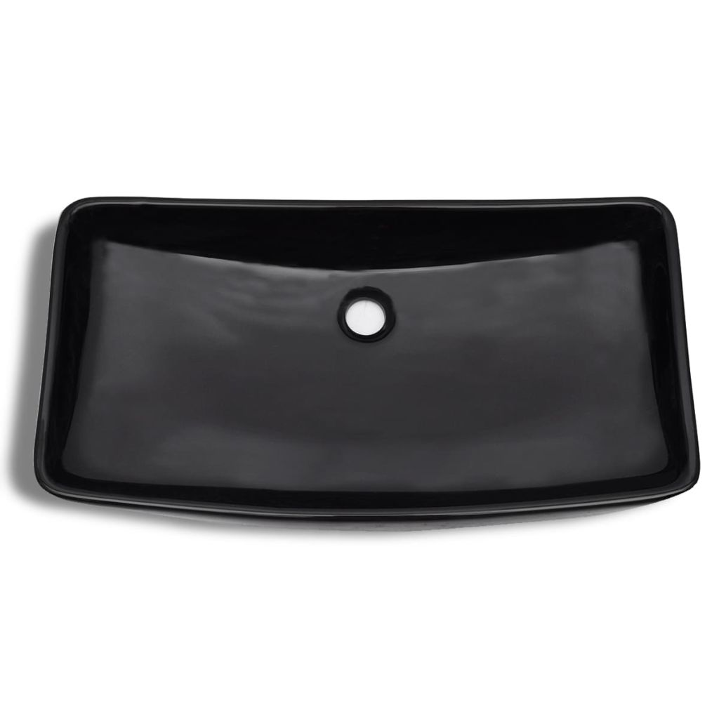 Keramik Waschbecken schwarz rechteckig
