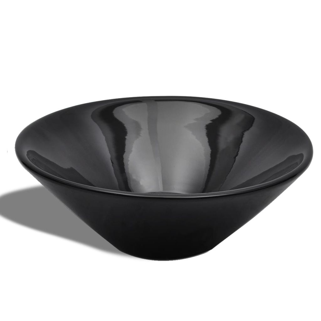 Keramik Waschbecken schwarz rund