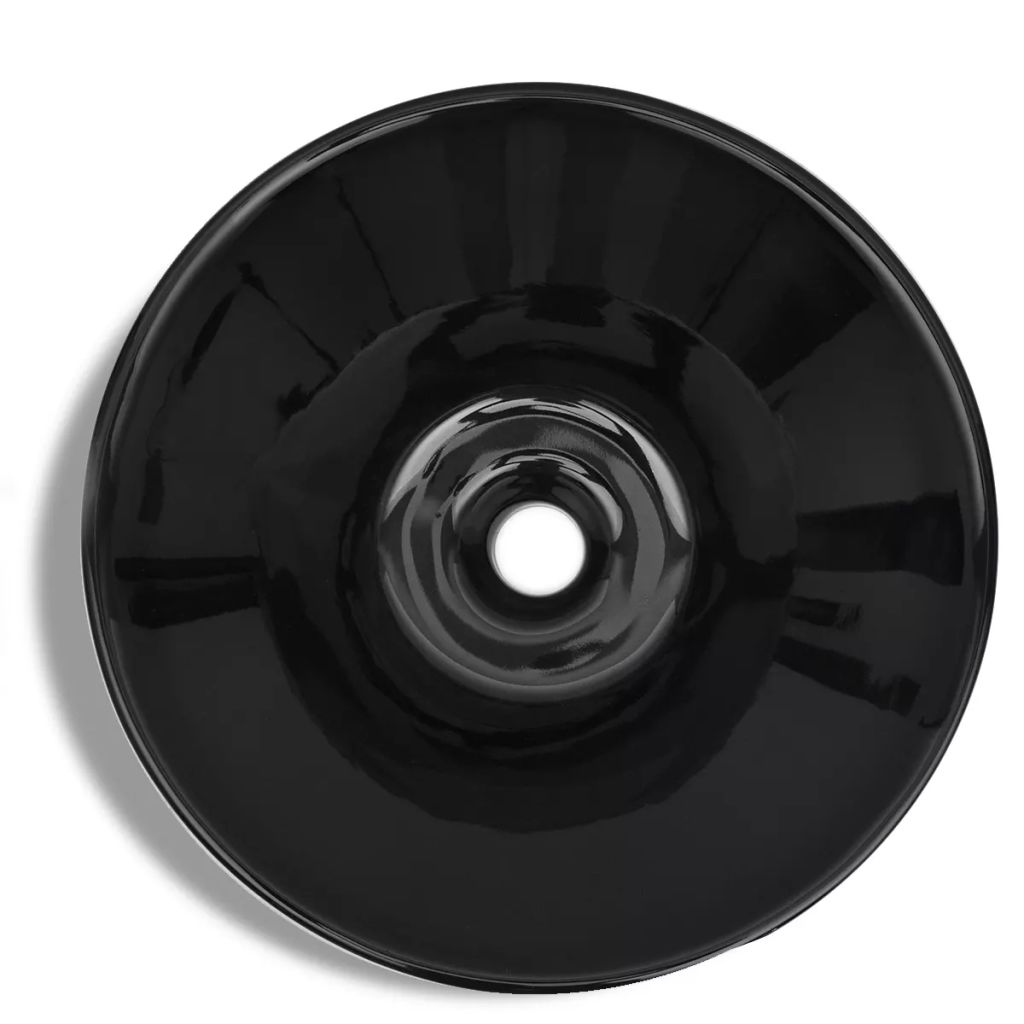 Keramik Waschbecken schwarz rund