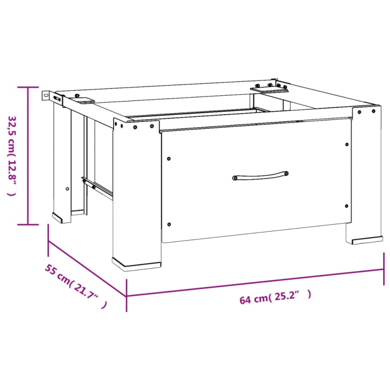 Waschmaschinen-Untergestell mit Schublade Weiß