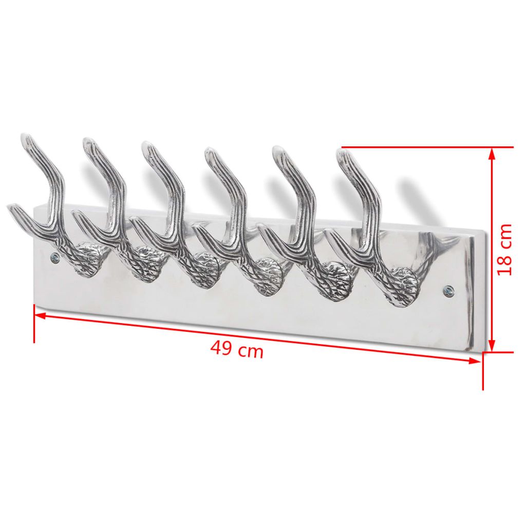 Aluminium Garderobenhaken Hakenleiste Hut-/Krawattenaufhänger Silber