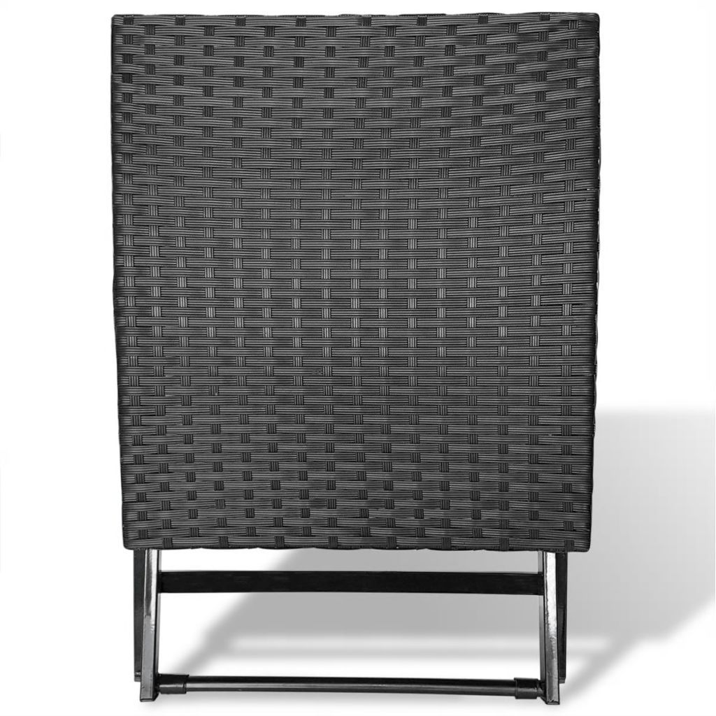 Klapphocker Poly Rattan Schwarz