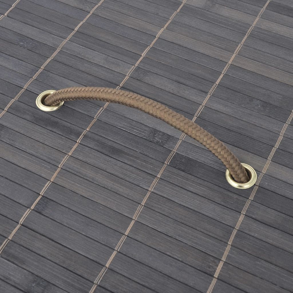 Wäschekorb aus Bambus Rund Dunkelbraun