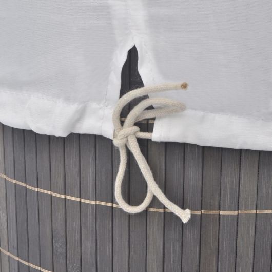 Wäschekorb aus Bambus Rund Dunkelbraun