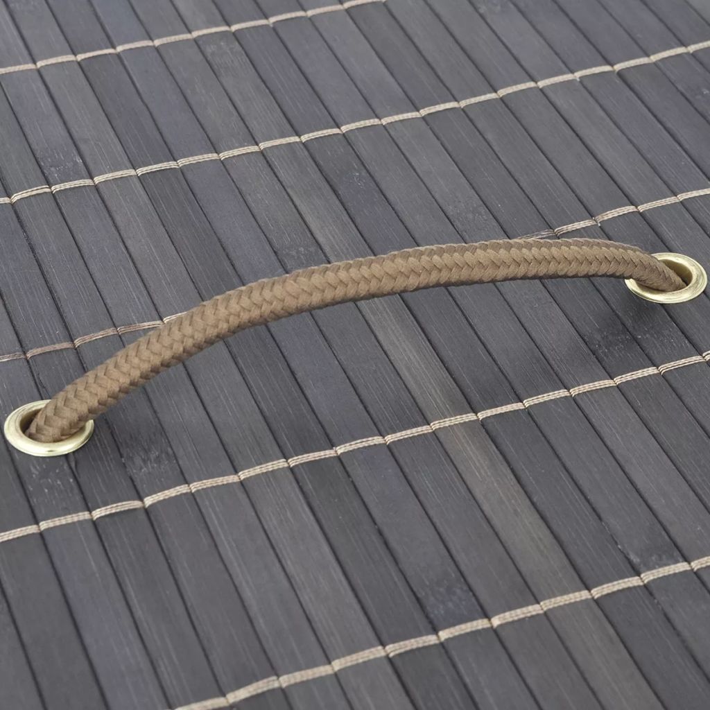 Bambus-Wäschekorb Rechteckig Dunkelbraun