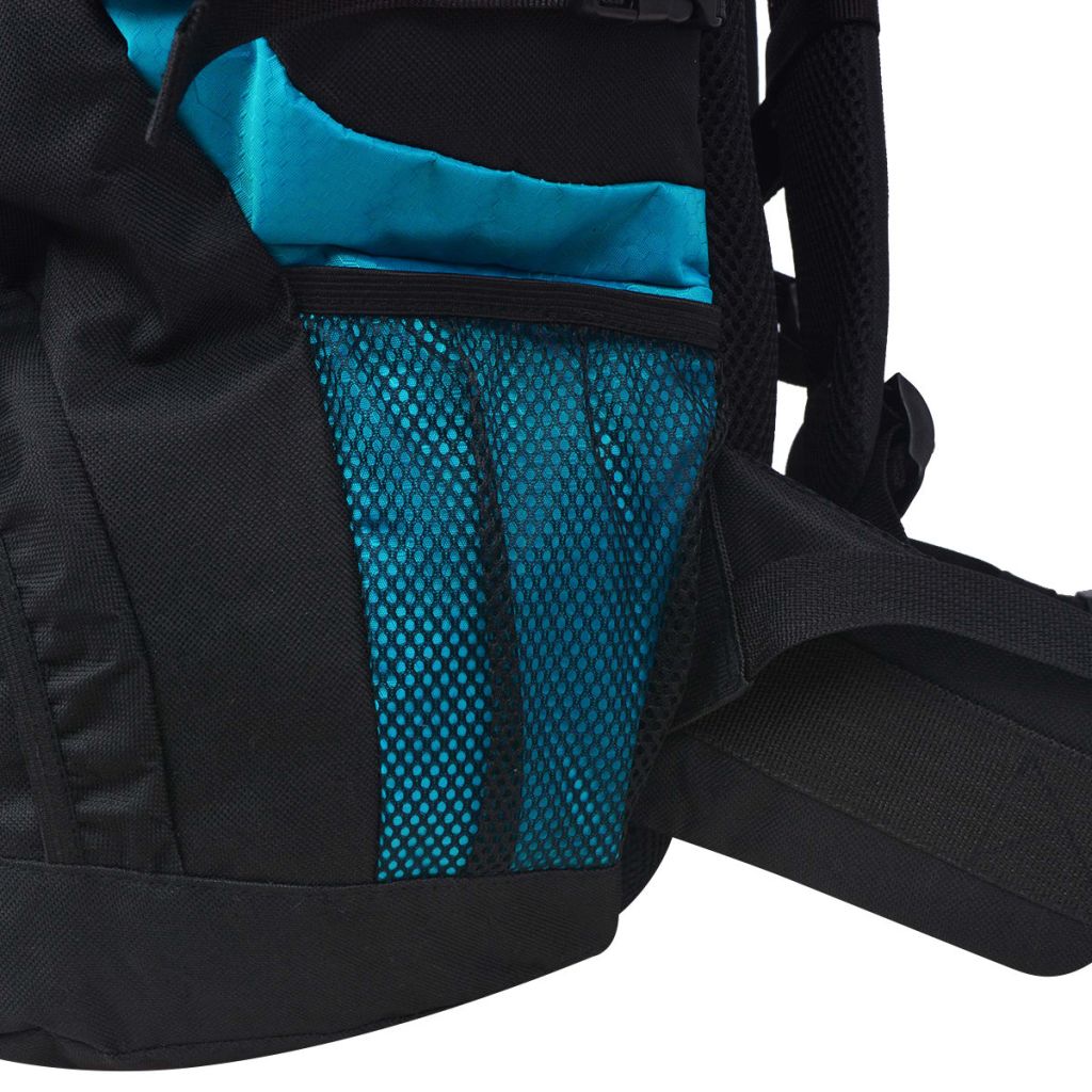 Wanderrucksack XXL 75 L Schwarz und Blau