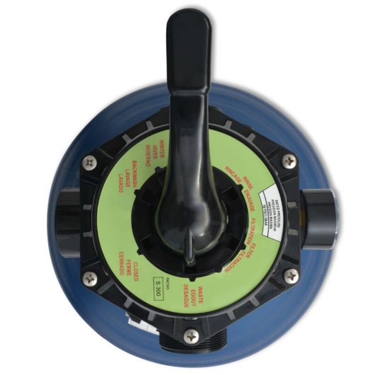 Pool-Sandfilter mit 6-Wege-Ventil Filterkessel Blau 460 mm