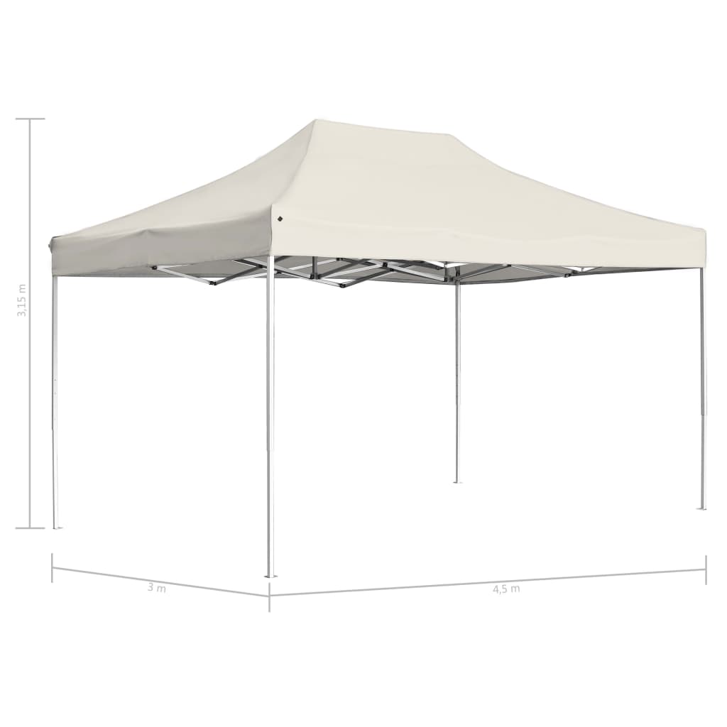 Profi-Partyzelt Faltbar Aluminium 4,5x3 m Creme