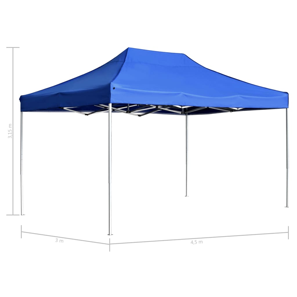 Profi-Partyzelt Faltbar Aluminium 4,5x3 m Blau