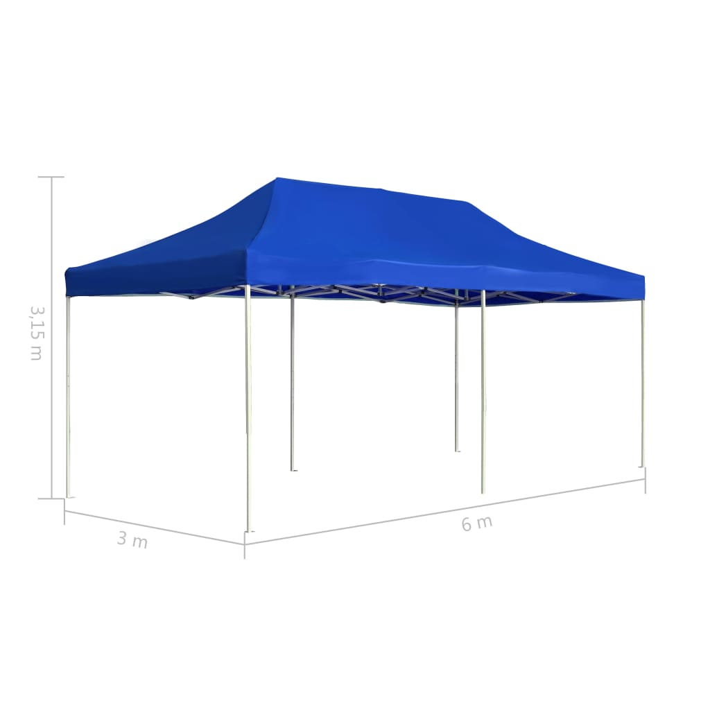 Profi-Partyzelt Faltbar Aluminium 6x3 m Blau