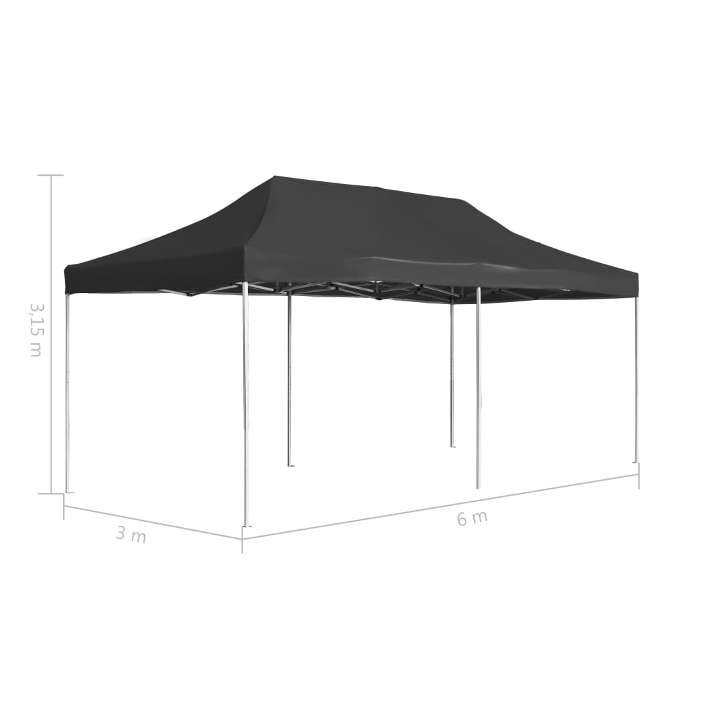 Profi-Partyzelt Faltbar Aluminium 6x3 m Anthrazit