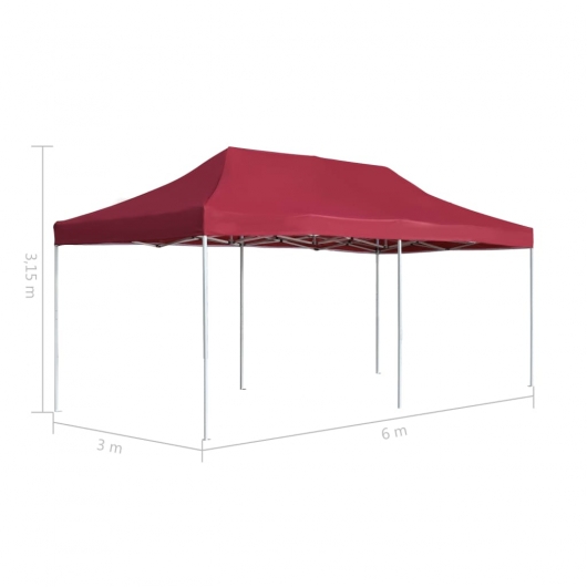 Profi-Partyzelt Faltbar Aluminium 6×3 m Weinrot