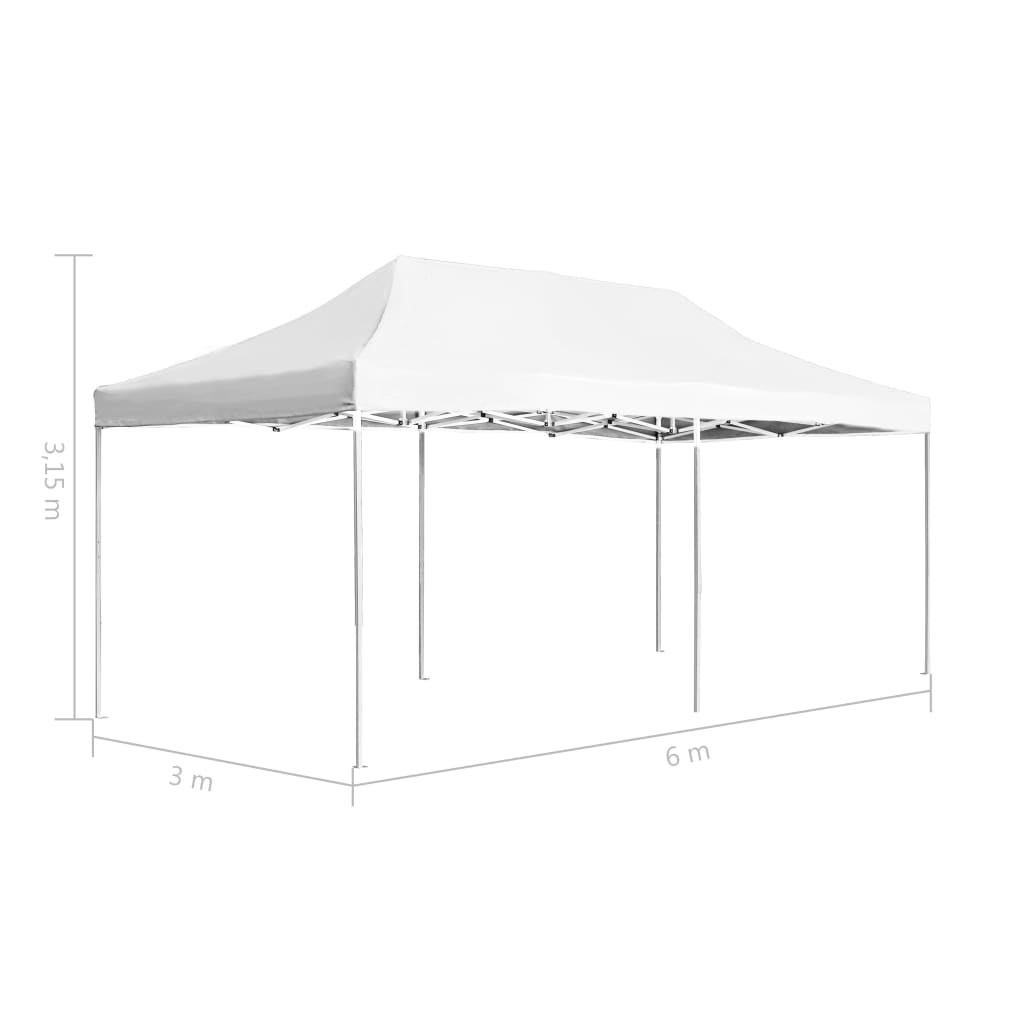 Profi-Partyzelt Faltbar Aluminium 6x3 m Weiß