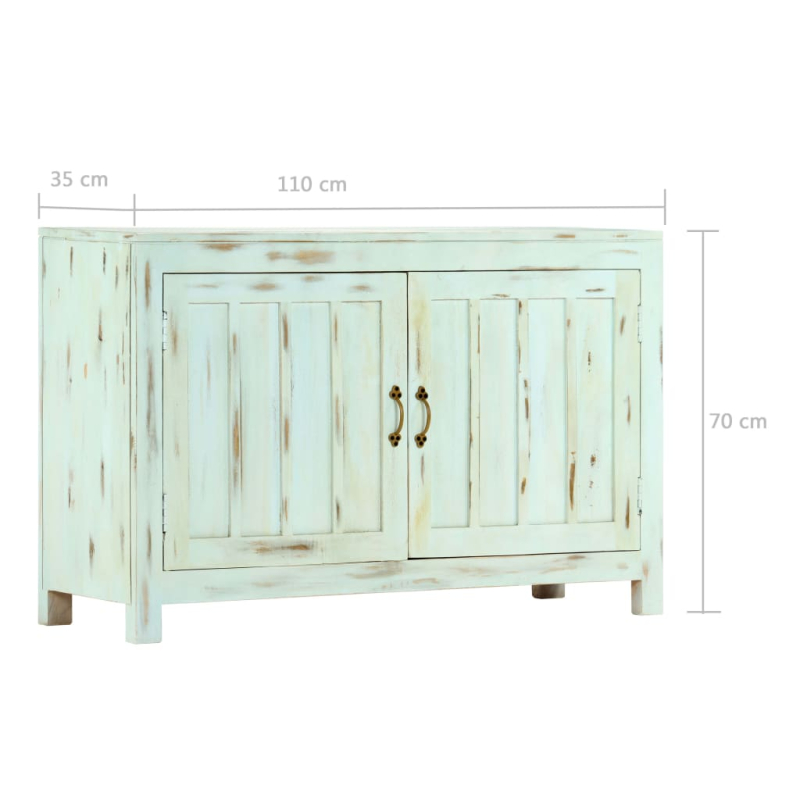 Sideboard Hellblau 110x35x70 cm Massivholz Mango