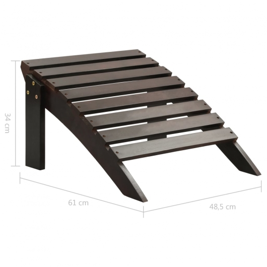 Gartensessel mit Fußstütze Holz Braun