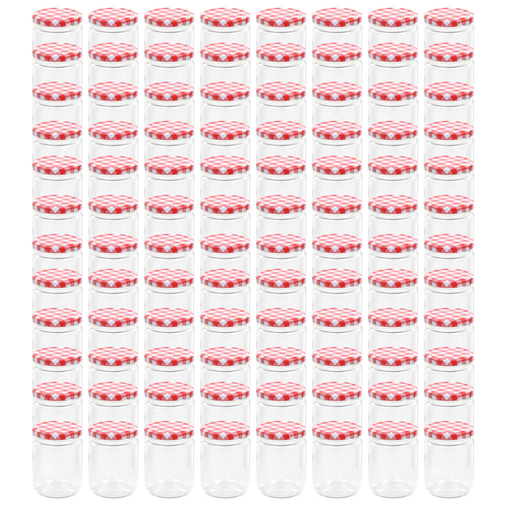 Marmeladengläser mit Weißem/Rotem Deckel 96 Stk. 230 ml