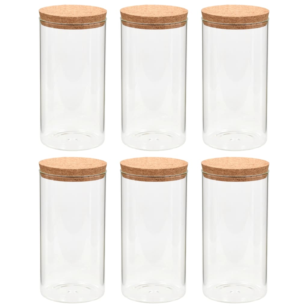 Vorratsgläser mit Korkdeckel 6 Stk. 1400 ml