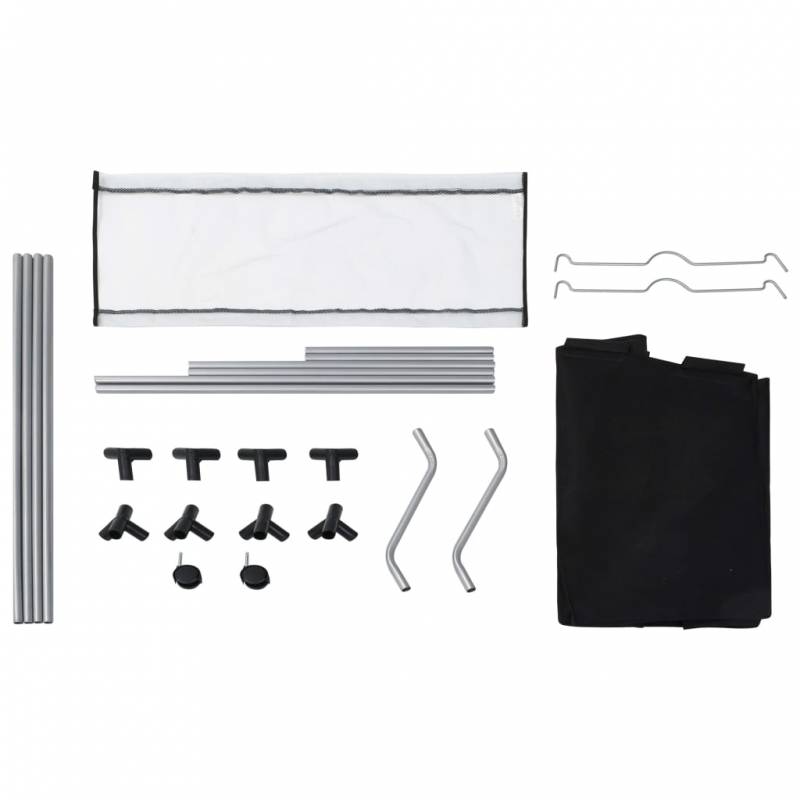 Wäschekorb mit 3 Taschen Schwarz Stahl