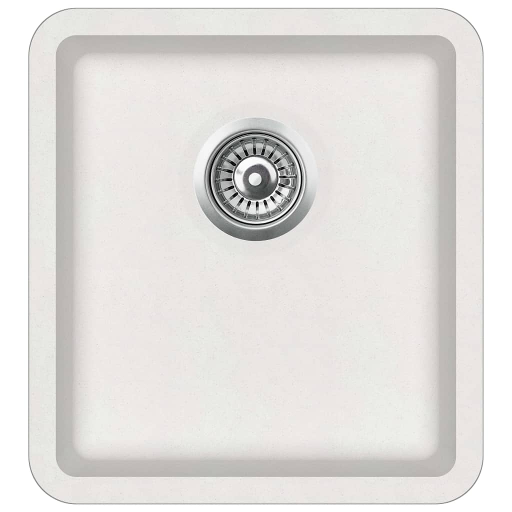 Granitspüle Einzelbecken Weiß