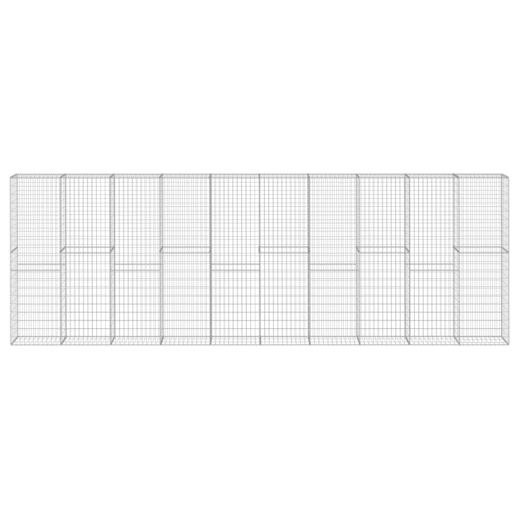 Gabionenwand mit Abdeckung Verzinkter Stahl 600×30×200 cm