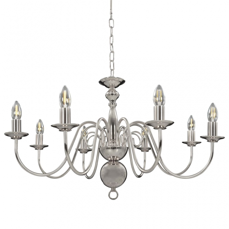 Kronleuchter Silbern für 8 x E14 Glühbirnen