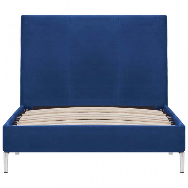 Bettgestell Blau Stoff 90×200 cm