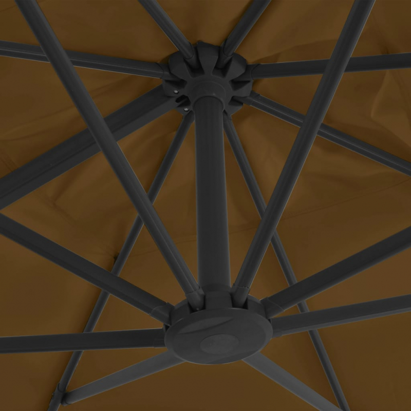 Sonnenschirm mit Tragbarem Sonnenschirmständer Taupe