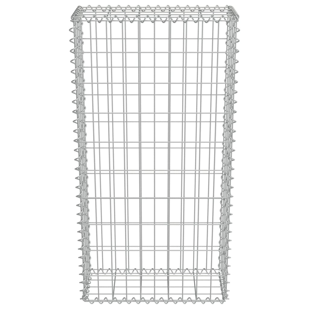 Gabionenwand mit Abdeckung Verzinkter Stahl 50×20×100 cm