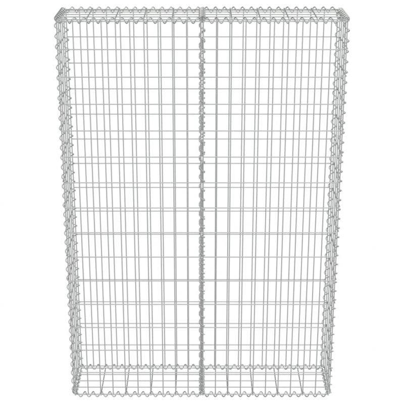 Gabionenwand mit Abdeckung Verzinkter Stahl 100×20×150 cm
