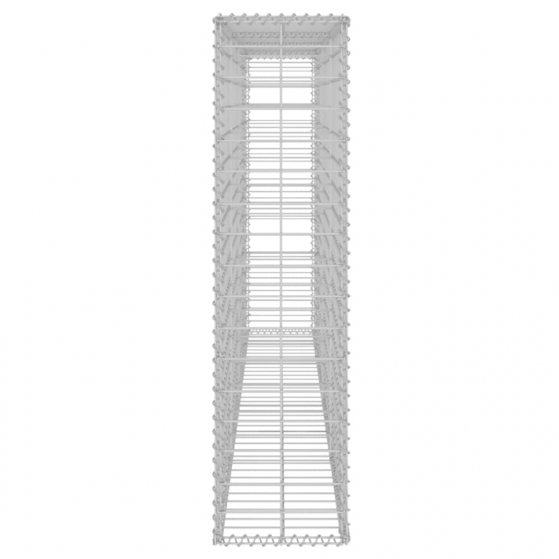 Gabionenwand mit Abdeckung Verzinkter Stahl 200×20×85 cm