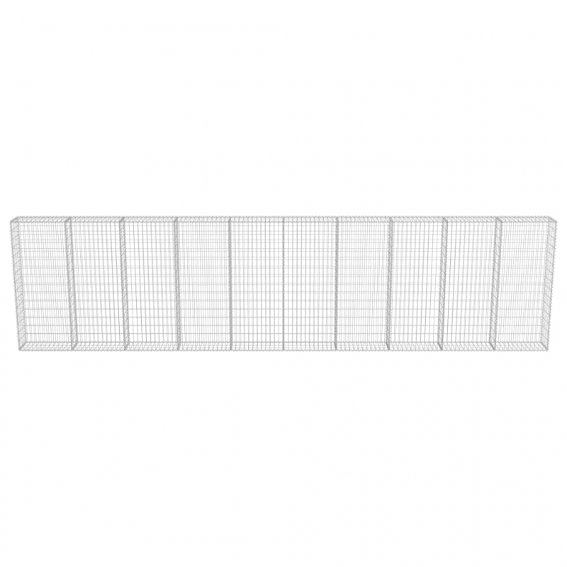 Gabionenwand mit Abdeckung Verzinkter Stahl 600×30×150 cm