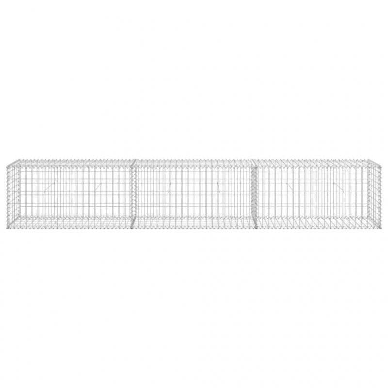 Gabionenwand mit Abdeckung 300×50×50 cm Verzinkter Stahl