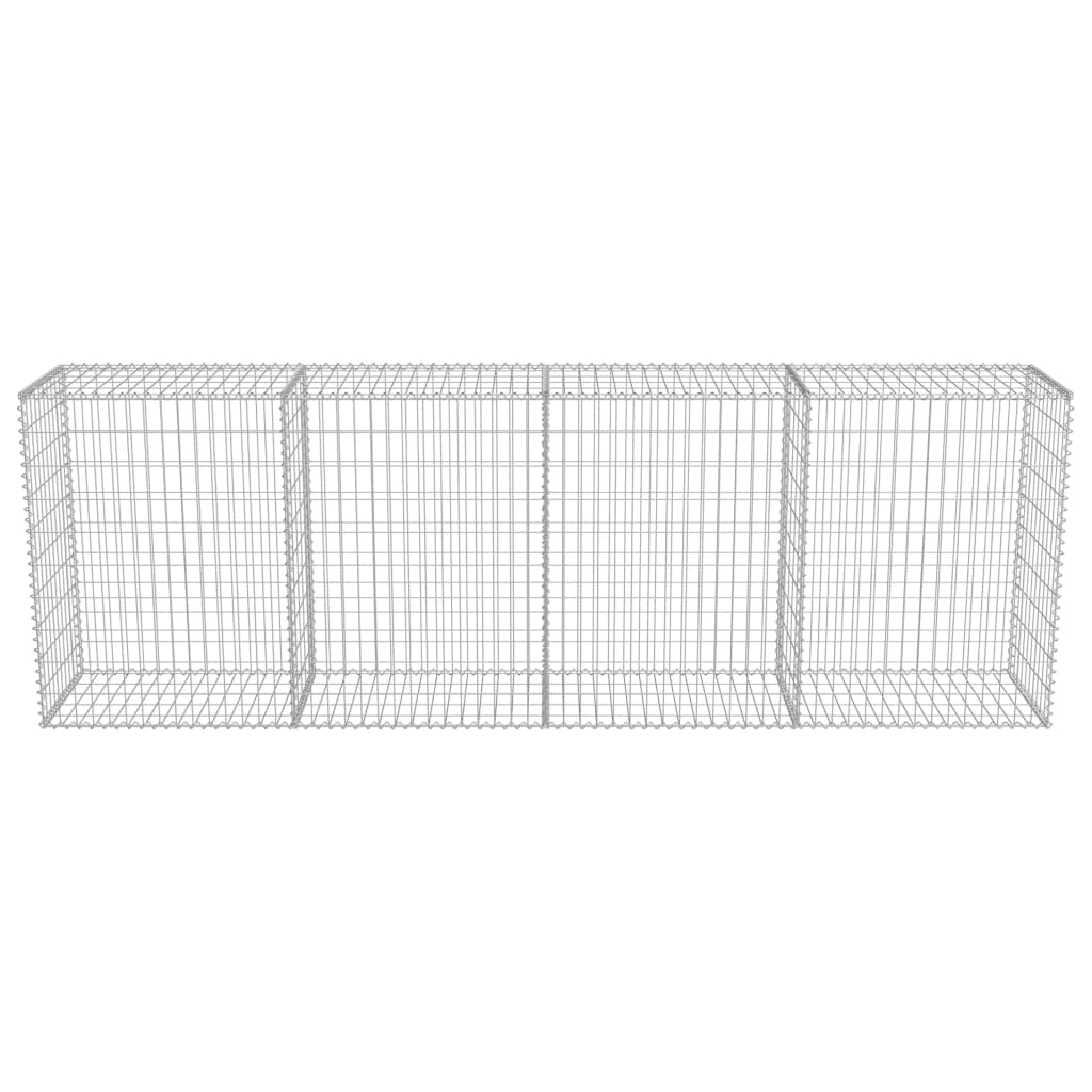 Gabionenwand mit Abdeckung Verzinkter Stahl 300×50×100 cm