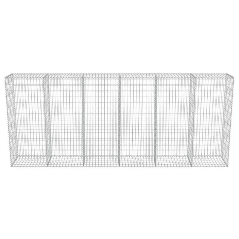 Gabionenwand mit Abdeckung Verzinkter Stahl 300×50×150 cm