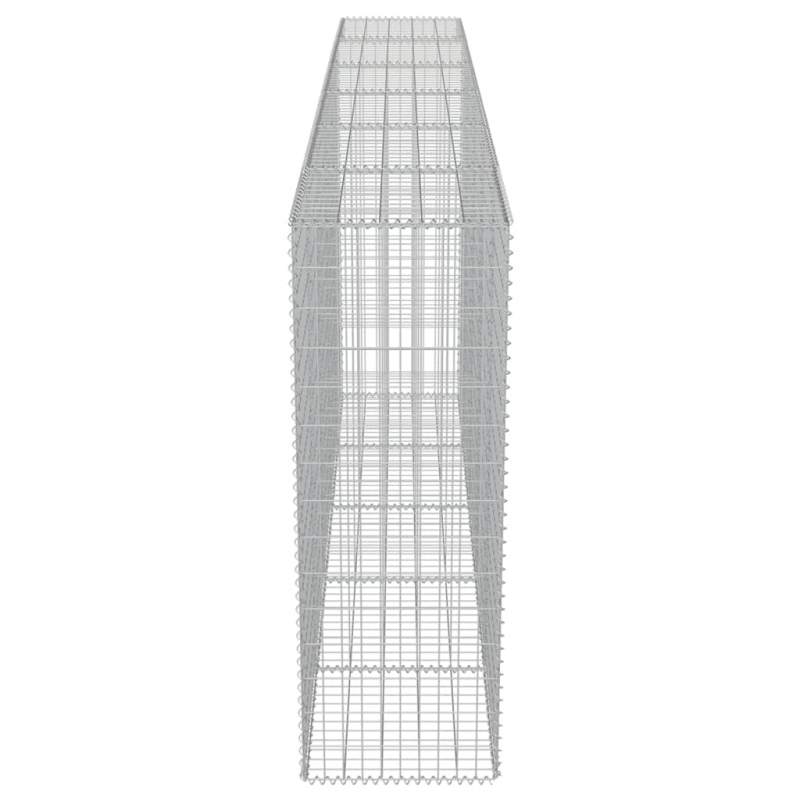 Gabionenwand mit Abdeckung Verzinkter Stahl 300×50×150 cm