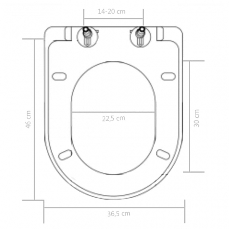 Toilettensitz mit Absenkautomatik und Quick-Release Schwarz