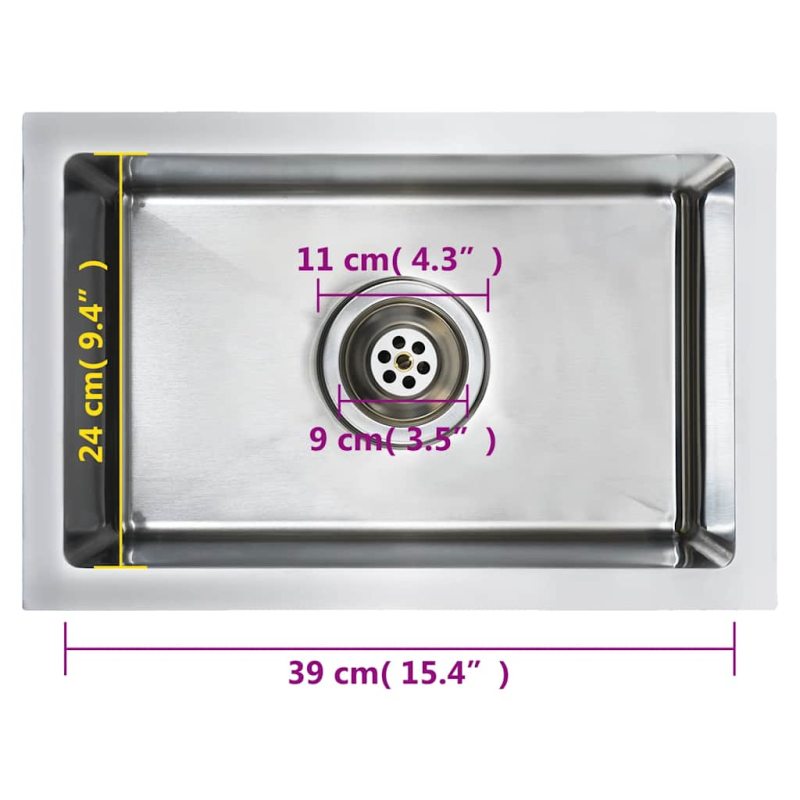 Handgefertigte Küchenspüle Edelstahl