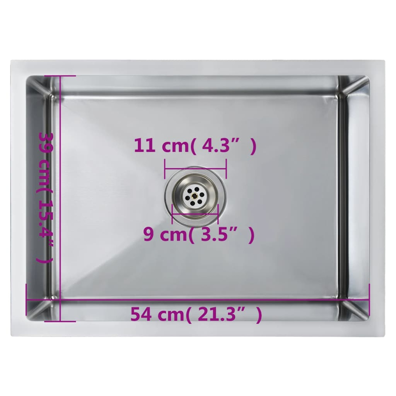 Handgefertigte Küchenspüle Edelstahl