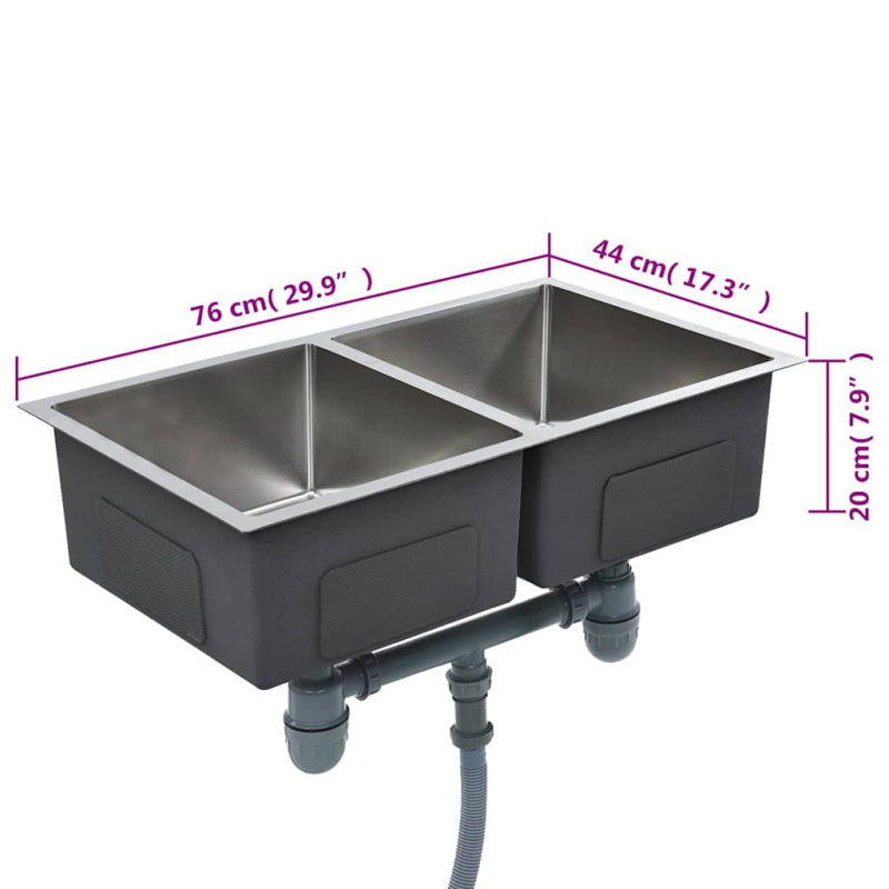 Handgefertigte Küchenspüle Edelstahl