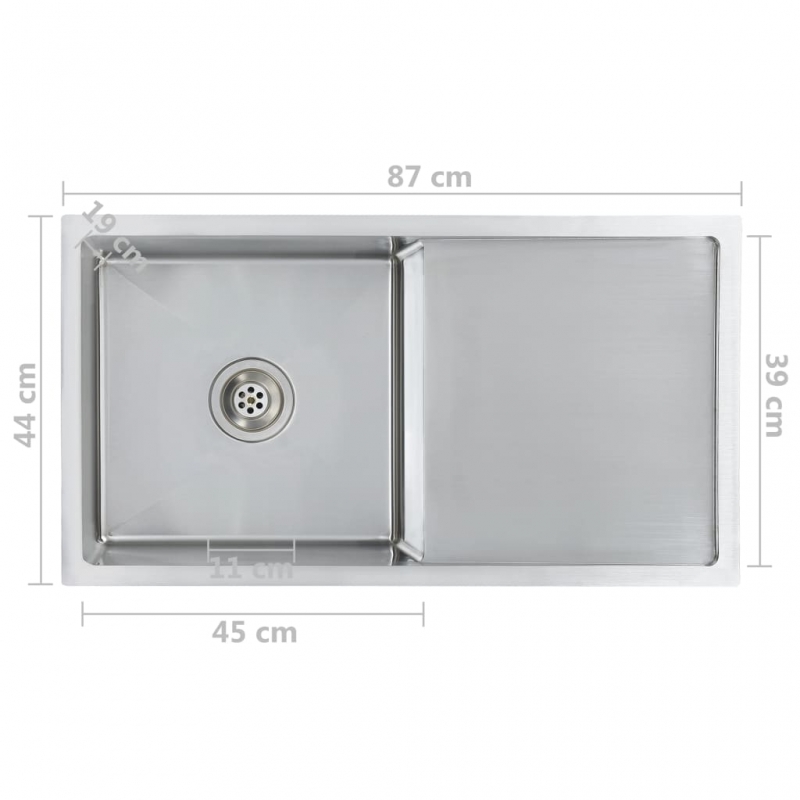 Handgefertigte Küchenspüle Edelstahl