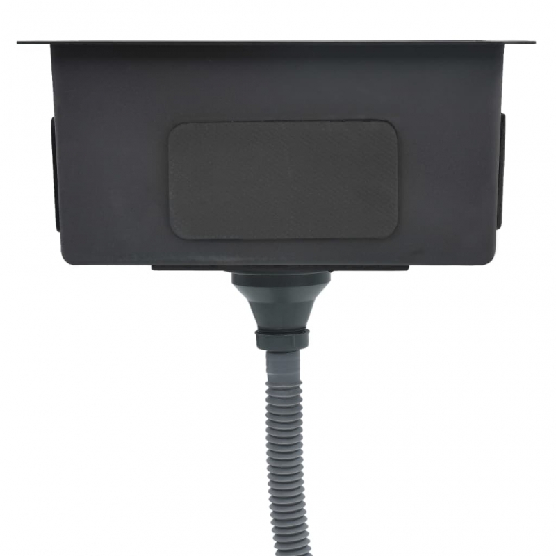 Handgefertigte Küchenspüle Schwarz Edelstahl