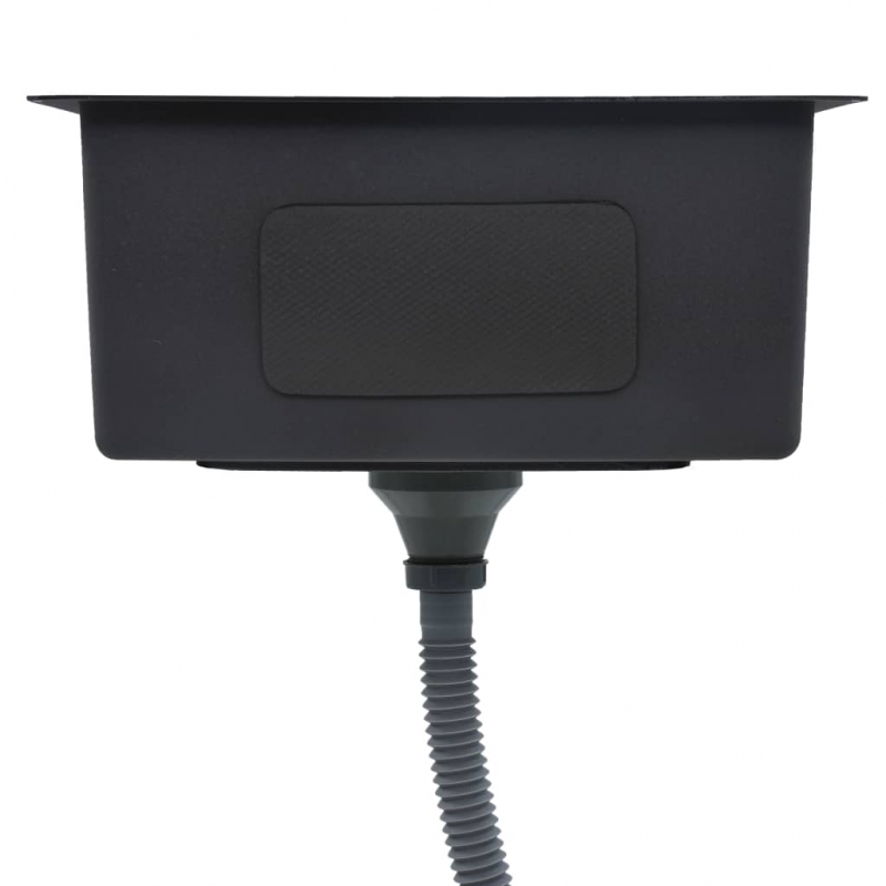 Handgefertigte Küchenspüle Schwarz Edelstahl