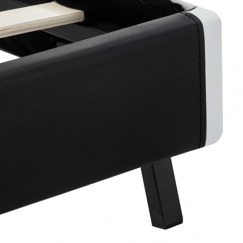 Bett mit LED-Beleuchtung ohne Matratze Schwarz 120x200 cm