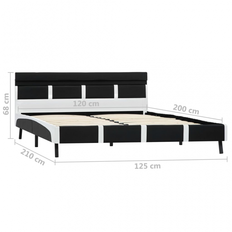 Bett mit LED-Beleuchtung ohne Matratze Schwarz 120x200 cm