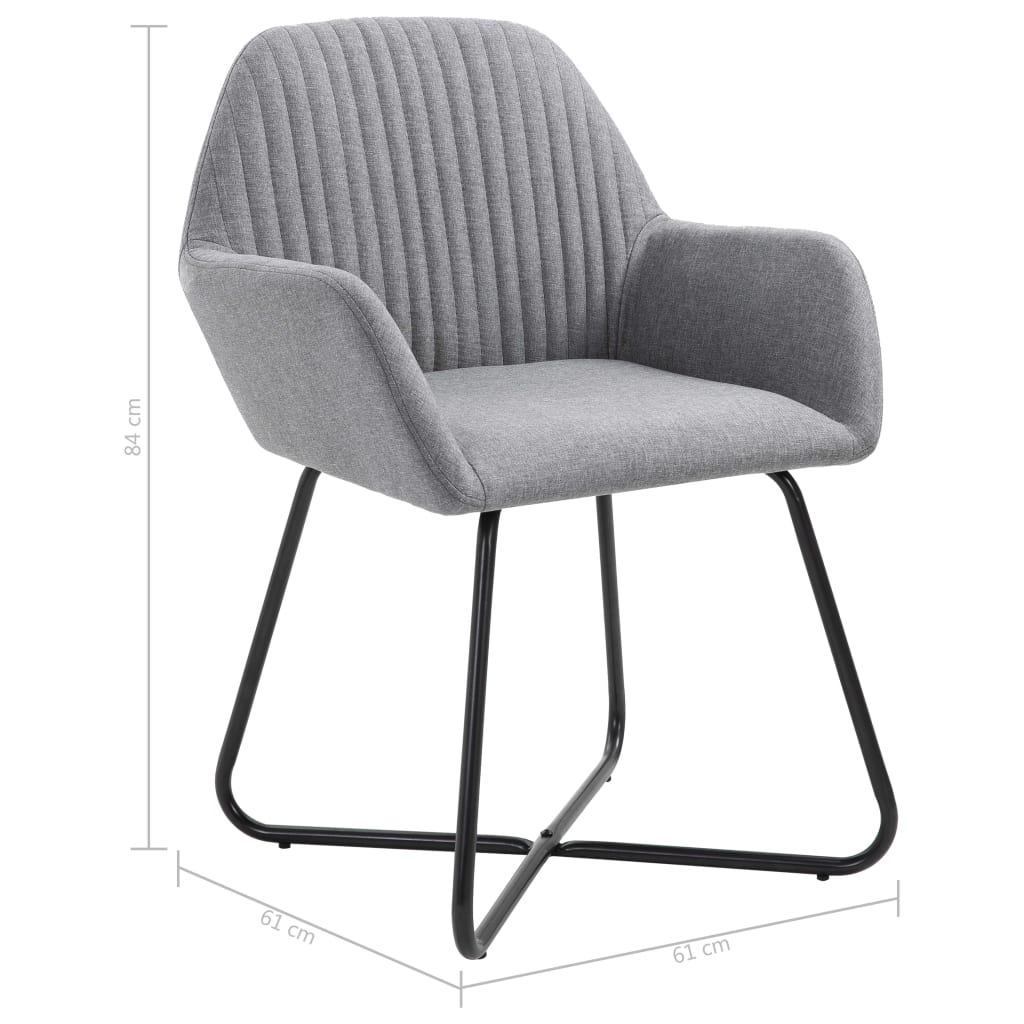 Esszimmerstühle 2 Stk. Hellgrau Stoff