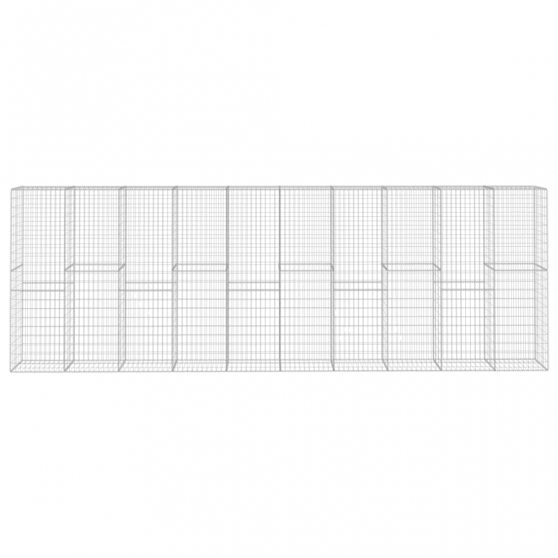 Gabionenwand mit Abdeckung Verzinkter Stahl 600 x 50 x 200 cm