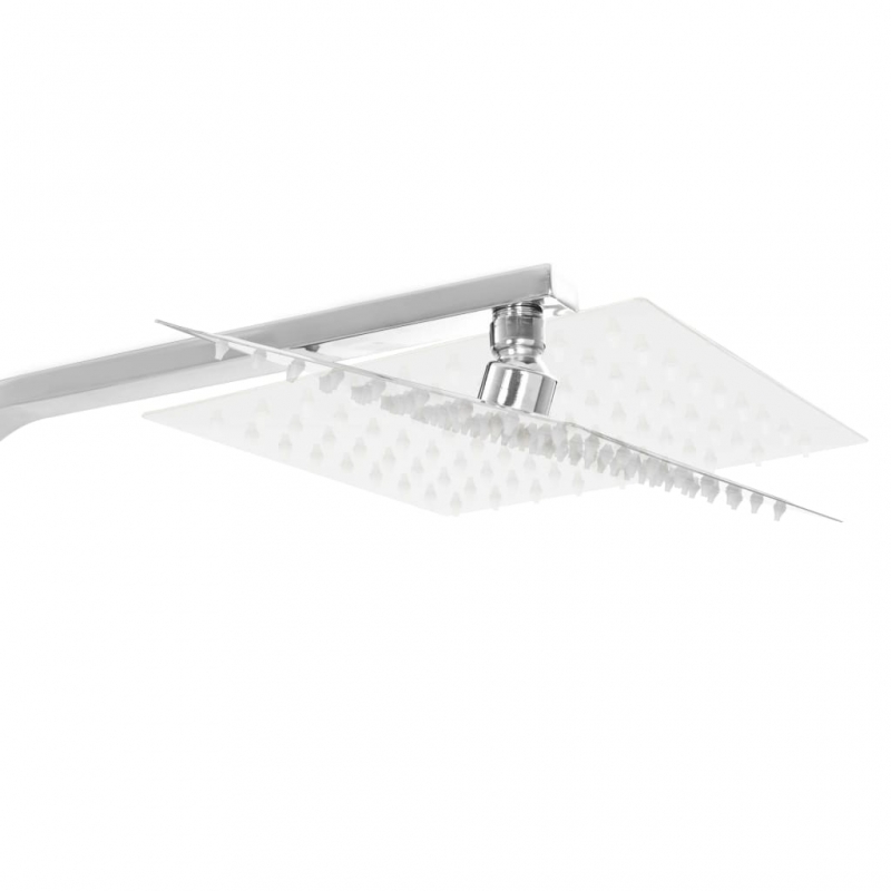 Doppelkopf-Duschset mit Thermostat Edelstahl