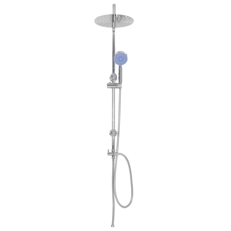 Doppelkopf-Duschset mit Handbrause Edelstahl